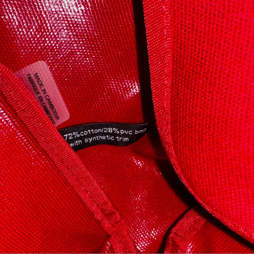 KARL LAGERFELD PARIS Kristen Tote Bag in Red canvas and saffiano leather